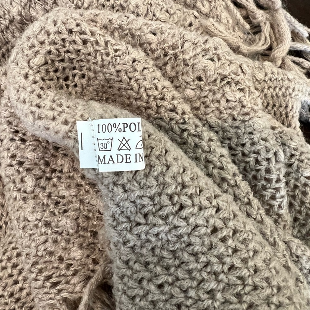 EUC Infinitity Sweater Scarf with Fringe - Picture 2 of 2